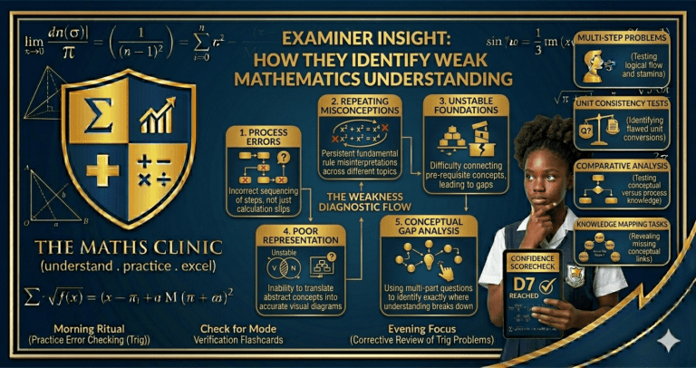 How Examiners Identify Weak Understanding in Mathematics