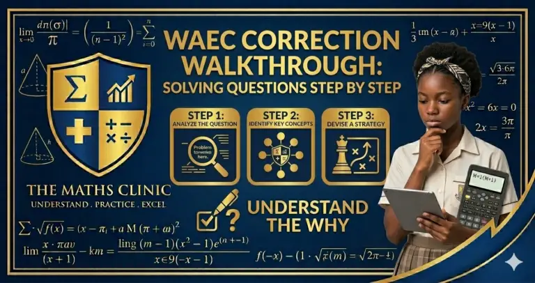WAEC Correction Walkthrough: Solving Questions Step by Step.