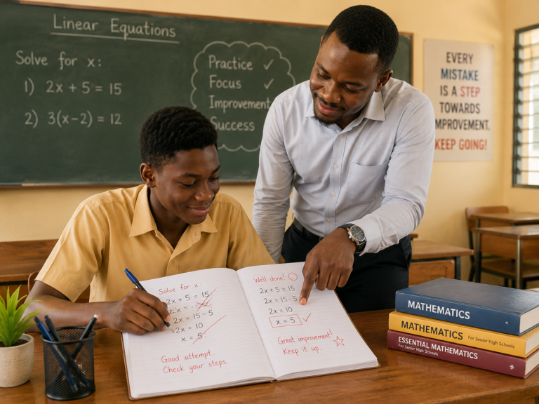 Ghanaian SHS student rebuilding maths confidence after failing Core Maths with support from The Maths Clinic