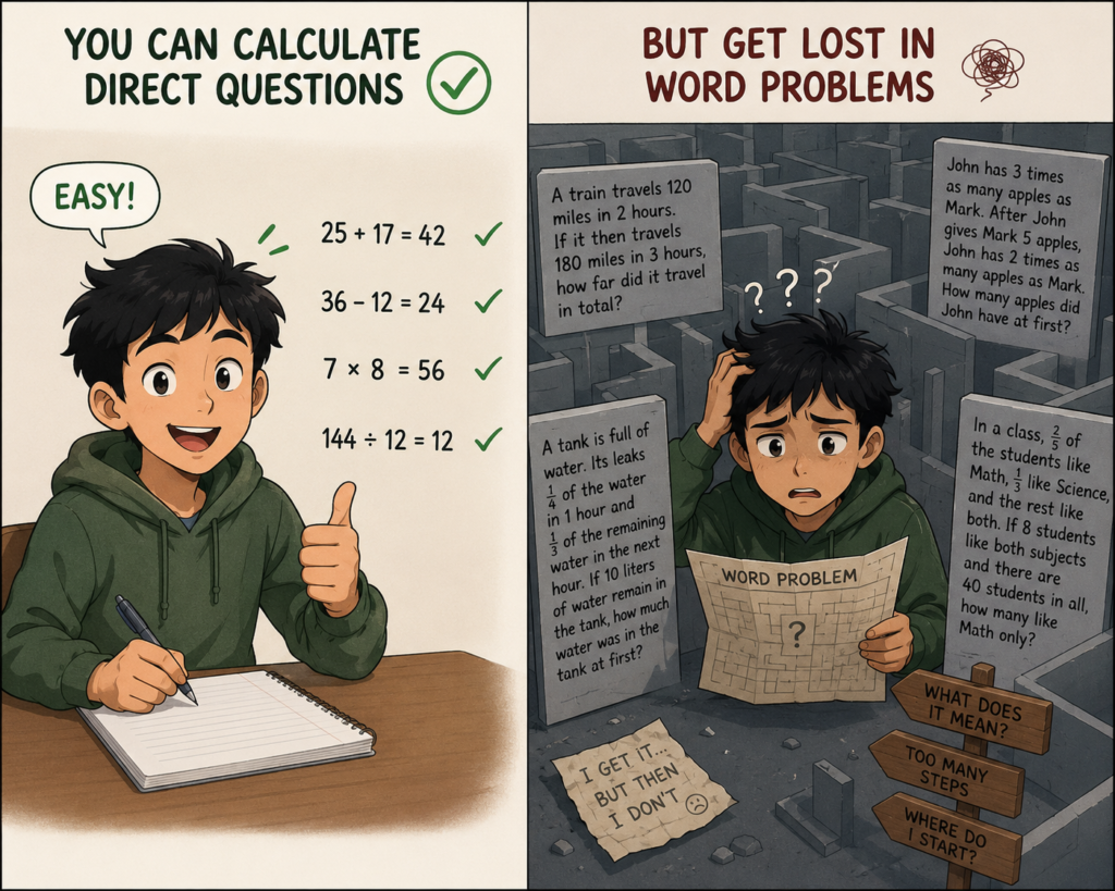 A Ghanaian SHS learner discovers where the Maths problem started after solving direct questions correctly but getting lost in Core Maths word problems.