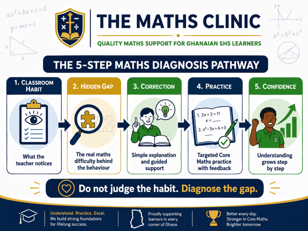 Maths Clinic diagnosis chart showing how weak mathematics students can fix hidden learning gaps